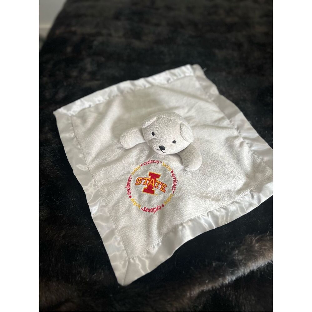 Baby Fanatic Iowa State Cyclones Bear Plush Security Blanket Lovey Gray Silver